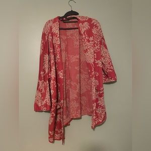 Medium Peruvian Connection red/tan cardigan